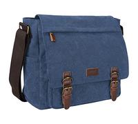 S-ZONE Men's Messenger Bag Crossbody Shoulder 15.6 Inch Laptop Vintage Canvas Briefcase Satchel for Work School Traveling Daily Use Multiple Pocket