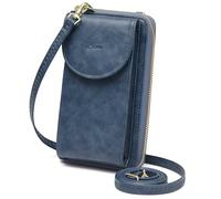 S-ZONE PU Leather RFID Blocking Crossbody Cell Phone Bag for 6.7 Inch Cellphone Women Leather RFID Blocking Wallet Purses with Credit Card Slots
