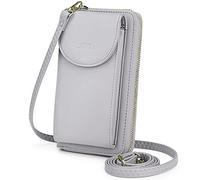 S-ZONE PU Leather RFID Blocking Crossbody Cell Phone Bag for 6.7 Inch Cellphone Women Leather RFID Blocking Wallet Purses with Credit Card Slots