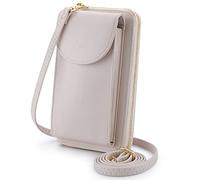 S-ZONE PU Leather RFID Blocking Crossbody Cell Phone Bag for 6.7 Inch Cellphone Women Leather RFID Blocking Wallet Purses with Credit Card Slots
