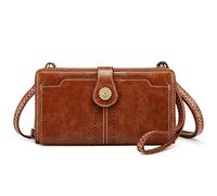 S-ZONE RFID Blocking 6.7 Inch Phone Purse Faux Leather Small Women Crossbody Shoulder Bag Wristlet Wallet 2 Straps