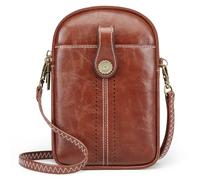 S-ZONE RFID Blocking Crossbody Cellphone Purse Small Mini PU Leather Mobile Phone Shoulder Bag for Women
