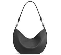 S-ZONE Soft Genuine Leather Hobo Shoulder Crossbody Bag for Women Crescent-shaped Handbag Purse Medium