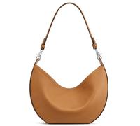 S-ZONE Soft Genuine Leather Hobo Shoulder Crossbody Bag for Women Crescent-shaped Handbag Purse Medium