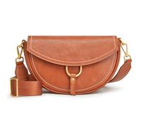 S-ZONE Top Grain Vegetable Tanned Leather Crossbody Bags for Women Small Purse with Adjustable Wide Shoulder Strap