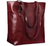 S-ZONE Vintage Genuine Leather Tote Shoulder Bag Handbag Big Large Capacity