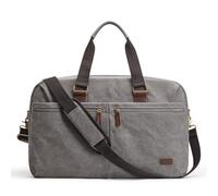 S-ZONE Water Resistant Canvas Expandable Travel Duffel Bag with Trolley Sleeve Weekender Overnight Men Women