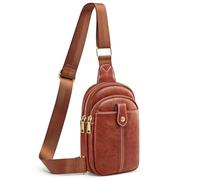 S-ZONE Women Small Sling Bag Faux Leather Crossbody Chest Daypack Backpack Purse with Adjustable Strap