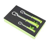 S01331 Ratchet Wrench Set 3pc 1/4", 3/8", and 1/2"Sq drive