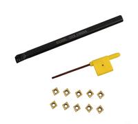 S08K-SCLCR06 Turning Tool Lathe Boring Bar 8Mm Handle - With 10 CCMT060204-HM Hard Alloy Inserts - For CNC Metal Processing Manufacturing(1pcs)
