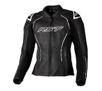 S1 CE Ladies Leather Jacket (Black / White - 14)