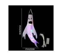 (S1) Halloween Ghost Windsock Day of The Dead Decoration Ghost Windsock Glow in The Dark Horry Hallow Hanging Flag Decor for Garden