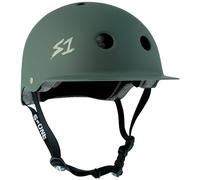 S1 Lifer Brim Helmet for Skateboarding, BMX, and Roller Skating - EPS Fusion Foam, CPSC & ASTM Certified - Ambush Green Matte Large (55.8 cm)