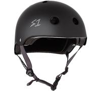 S1 Lifer Helmet for Skateboarding, BMX, and Roller Skating - EPS Fusion Foam, CPSC & ASTM Certified - Black Matte w/Grey Straps XXX-Large (59.4 cm)
