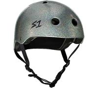S1 Lifer Helmet for Skateboarding, BMX, and Roller Skating - EPS Fusion Foam, CPSC & ASTM Certified - Silver Gloss Glitter Medium (54.6 cm)