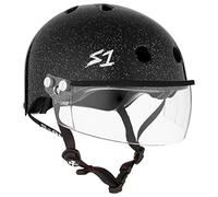 S1 Lifer Helmet with Visor - Multi-Impact & High-Impact Certified - Multiple Colours & Sizes (Black Glitter, X-Large 22.5” (57.2cm))