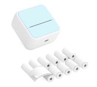 S1 Portable Bluetooth Label Printer - 203dpi Thermal Printing - 6 Rolls Included - Blue/Pink/Green - 30x15/30x30/30x40/30x50mm - iOS & Android Compatible