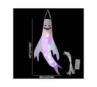 (S10) Halloween Ghost Windsock Day of The Dead Decoration Ghost Windsock Glow in The Dark Horry Hallow Hanging Flag Decor for Garden
