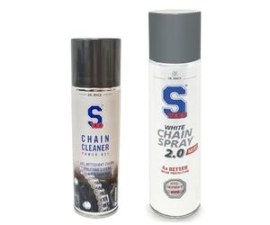 S100 S-Doc 100 Chain Cleaner Gel + White Chain Spray 2.0 Combi Deal - 300/400ml Spray Cans