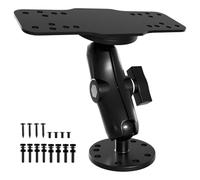 S108 Aluminum Alloy Fish Finder Mount Base, Dual Purpose Mount with Rectangle Plate & Round Plate, 360° Rotation 5.4" Marine Electronic Depth Finder Holder Compatible with Garmin, Lowrance, Humminbird