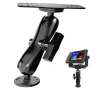 S109 Aluminum Alloy Fish Finder Mount with C Size 1.5" Ball, Dual Purpose Rectangle Plate & Round Base, 6.7" Long Arm Marine Electronic Mount Compatible with Garmin, Lowrance, Humminbird, and More