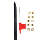 S10KSCLCR06 Lathe Turning Tool Holder, CNC Tool Holder with 10pcs CCMT060204HM YBC251 Inserts and Wrench, High Grip Strength for Heavy Duty Machining, Alloy Steel Construction for