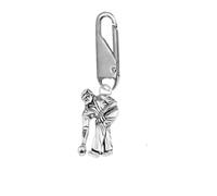 s11 Bowler Crown Green Bowls fine English Pewter on a Silver snap Detachable Zipper Pulls for Bags Repair, Universal Zip Head Buckle Pendant for Jacket & Down Coat