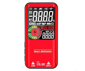 S11 Digital Multimeter 9999 Counts with USB Charging and Buzzer for AC DC Voltage Resistance Capacitance Frequency Diode Continuity (Red)
