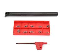 S12M SDUCR0 Portaherramientas de torneado y ranurado de torno 10 piezas DCMT0702 Llave de insertos de carburo Herramienta de corte de resistencia al impacto de alta resistencia al