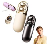 S13 Vibration Massage Bluetooth Headphones, Bluetooth 6.0 Wireless Sleep Earbuds, Invisible Ear Plugs with Comfort Fit, Compact Small Design for Side Sleepers Office and Night Use (Beige+Black)