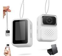 S130 Mini Digital Camera, 0.96-Inch HD Travel Retro Compact Ccd Thumb Camera, Mini Keychain Camera with 32/64/128GB Storage, Portable Tiny Camcorder for Travelers Concert Recording (32G,White)