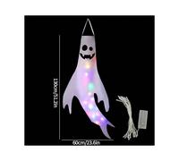 (S14) Halloween Ghost Windsock Day of The Dead Decoration Ghost Windsock Glow in The Dark Horry Hallow Hanging Flag Decor for Garden
