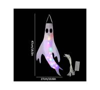 (S15) Halloween Ghost Windsock Day of The Dead Decoration Ghost Windsock Glow in The Dark Horry Hallow Hanging Flag Decor for Garden