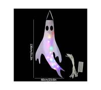 (S16) Halloween Ghost Windsock Day of The Dead Decoration Ghost Windsock Glow in The Dark Horry Hallow Hanging Flag Decor for Garden