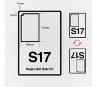 S17 A4 Integrated Labels 100mm x 150mm, White 90gsm Paper, Royal Mail Click and Drop Compatible, Box of 1000