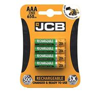 JCB AAA Rechargeable Batteries S17189 - 650mAh - Pack of 4