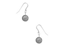 s18 Small Dart Board Sport Made from fine English pewter with Sterling Silver 925 Stamped Hook Earrings