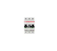 ABB S203-C20 Miniature Circuit Breaker, 3 Pole, Type C, 6/10kA Breaking Capacity, 20 Amp Current (2CDS253001R0204)