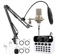 S23+103 Podcast Equipment Bundle,Condenser Mic Recording Studio,Streaming Podcast Mic Starter Kit with Voice Changer, Live Sound Card Audio Interface for Computer Vlog Living for YouTube TikTok
