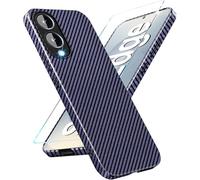 S25 Edge Carbon Case with Screen Protector Mobile Phone Case for Samsung S25 Edge 5G Hard Case Ultra Thin Hybrid PC Protective Case for Samsung Galaxy S25 Edge 5G Cases Shockproof 360 Degree Slim