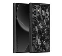 S25 Ultra Carbon Fiber Case - Ultra-Durable & Stylish | Real Forged Carbon Fiber Design | Compatible with Wireless Charging | Perfect for Daily Use & Outdoor Adventures (Black)