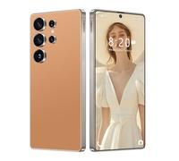 S25 Ultra Cheap Smartphone with 7.3inch HD Drop Screen, 5G Global Version Mobile Phones Multi-Language Support, Waterproof, Fast Charge, Dual Sim Card,Orange-1TB