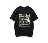(S27555-Black, XL) Women's T Shirt Men Vintage Classic Radiohead Tees North America Tour Rock Boy Tshirt Camisetas Hombre Hip Hop Street Casual Top