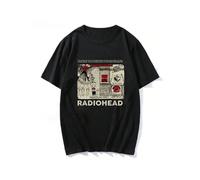 (S27557-Black, XS) Women's T Shirt Men Vintage Classic Radiohead Tees North America Tour Rock Boy Tshirt Camisetas Hombre Hip Hop Street Casual Top