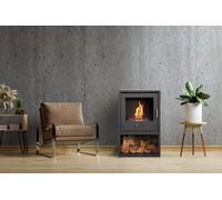 S3 Bio Ethanol Stove with Log Storage in Charcoal Grey OKO Bio Ethanol Fires Grey One Size