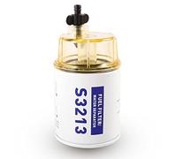 S3213 Fuel Filter Fuel Water Separator With Clear Bowl Replacement for Marine Outboard Motor Mercury Boat Replaces# S3213, 18-17928, 35-809097, 35-60494-1, 18-7932-1