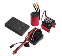 S3650 3100KV Brushless Motor, RC Brushless Motor Set with 60A ESC, High Performance Waterproof 4 Pole 12 Slot Design for 1/10 2S RC Car, Includes Programming Card and Heat Sink