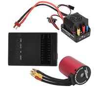 S3650 5200KV Brushless Motor, 60A Brushless ESC with Programmer Card Set, Waterproof High Performance Motor ESC Combo for 1/10 RC Car, Aluminum Housing with DIY Programming Options