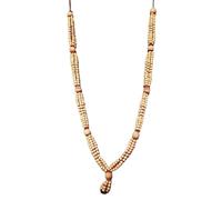 S3A Chandan Beads Garland Mala White Chandan Mala | Size: 4Ghar/2ft./60cms/24inch |Sandalwood Scented Mala for God/ Pitra Ancestors LovedOne's Photoframe (White Chandan)