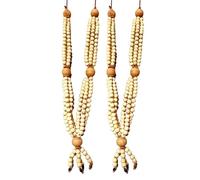 S3A Chandan Wooden Beads Haar Mala Garland (Set of 2, Buy1 Get 1 Free)| Sandal Wood Chandan Traditional mala for God and Pitra Ancestors Photo Frame/Idols (2Ghar White Chandan)